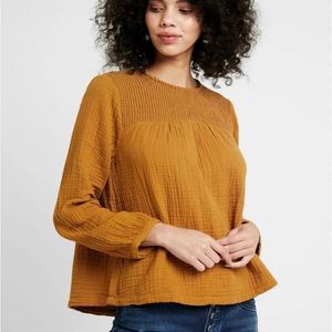 Madewell Mustard Blouse, XL